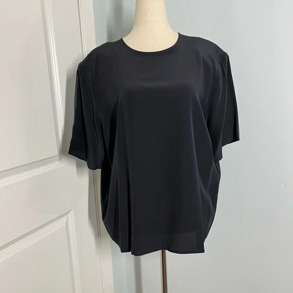 Laura & Jayme two black vintage 100% silk blouse size 1X - Picture 7 of 11